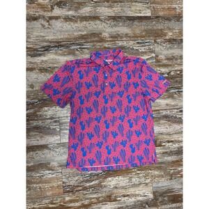 Mens Chubbies Pink Cactus Polo Shirt Size Large Stretch Golf Preppy Desert